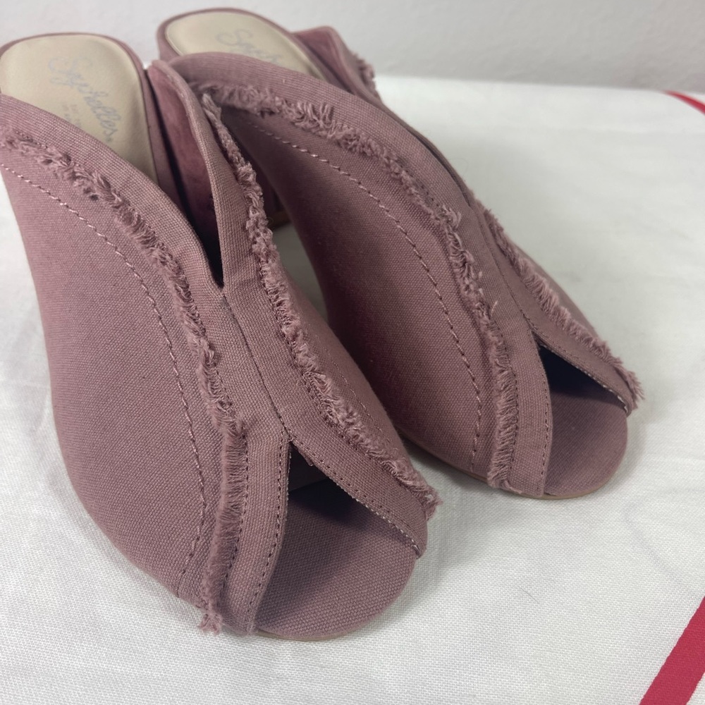 Seychelles Pink Blush Raw Edges Open Toe Heels - Picture 5 of 9